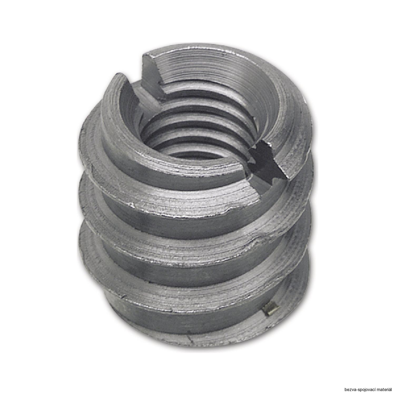 Závrtná matice bez límce M6x13 mm, typ E, zinek bílý