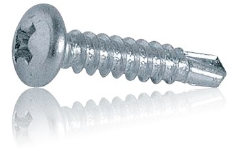 Samovrtný šroub TEX DIN 7504 N 3,5x13 mm, půlkulatá hlava, zinek bílý