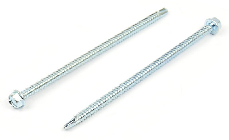 Samovrtný šroub do plechu 5,5x140 mm DIN 7504 K šestihranná hlava, zinek bílý