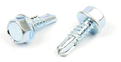 Samovrtný šroub do plechu 6,3x32 mm DIN 7504 K šestihranná hlava, zinek bílý