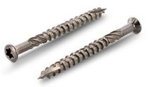 Terasový vrut 5x40 nerez C1 AISI 410, se zesíleným tělem, čočkovitá hlava, TORX