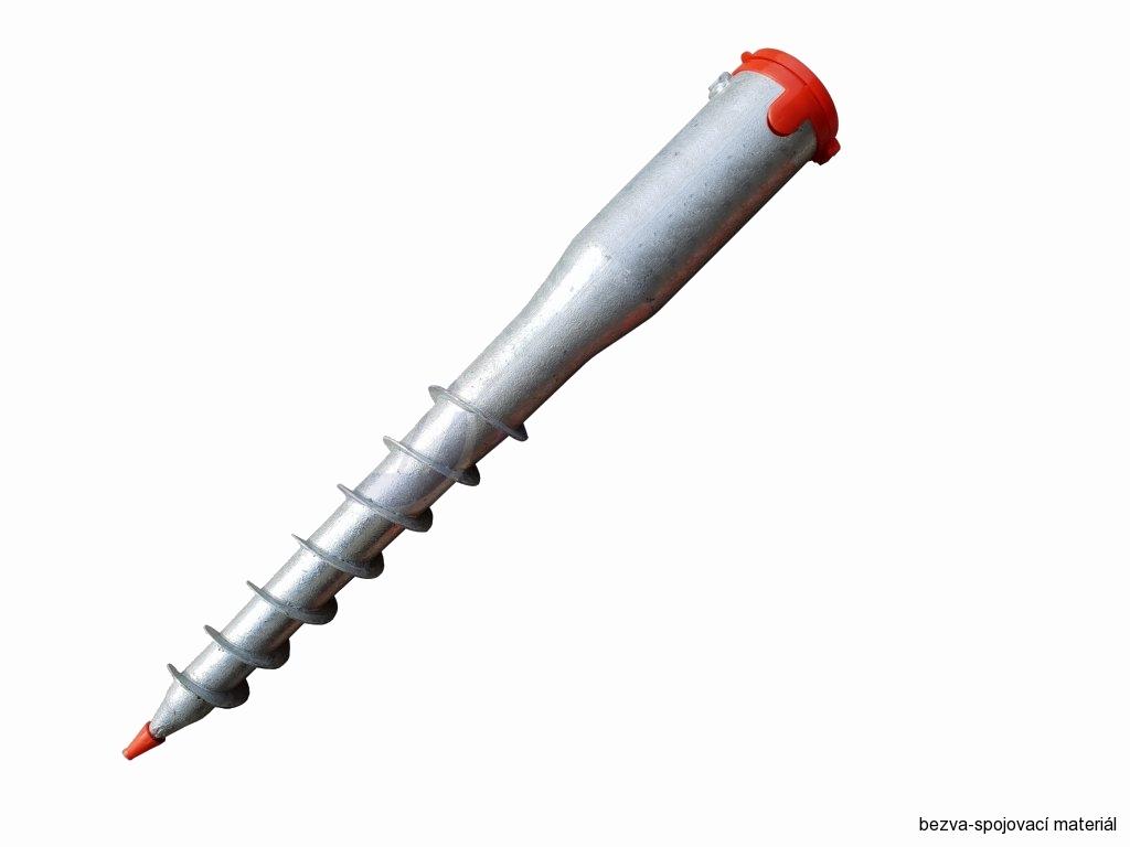 Zemní vrut kruhový 26-55x560 mm – na pergoly a ploty (bez betonování)