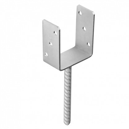 Kotevní patka sloupku do betonu 61x120x4 mm typ U