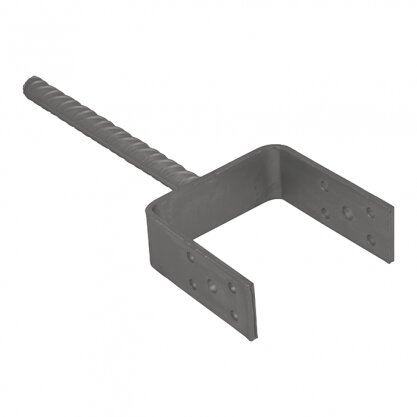 Kotevní patka sloupku do betonu 91x310x100x4 mm typ U lehká