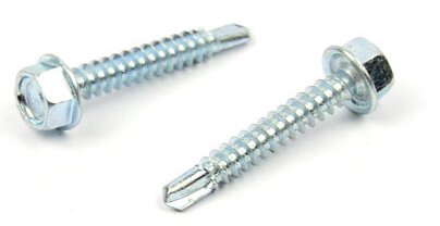 Samovrtný šroub do plechu 4,8x45 mm DIN 7504 K šestihranná hlava, zinek bílý