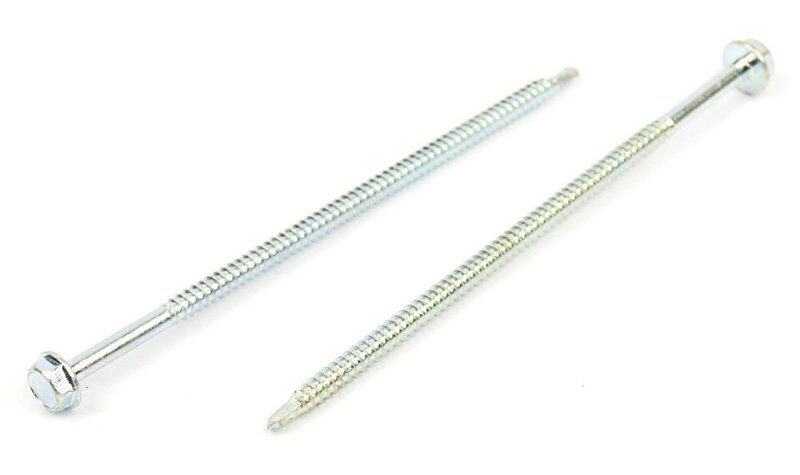 Samovrtný šroub do plechu 4,8x120 mm DIN 7504 K šestihranná hlava, zinek bílý