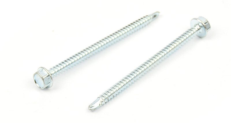 Samovrtný šroub do plechu 5,5x60 mm DIN 7504 K šestihranná hlava, zinek bílý