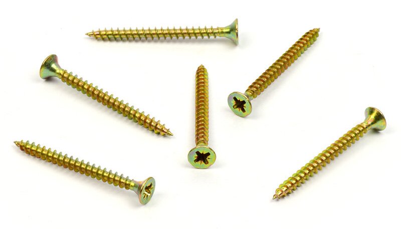 Univerzální vrut do dřeva 4,5x55 plný závit zinek žlutý