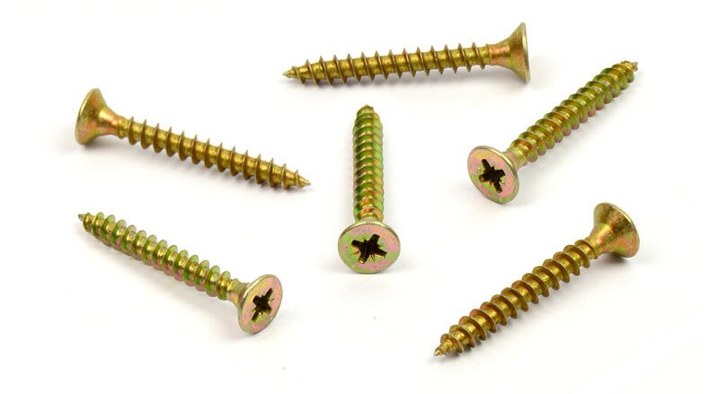 Univerzální vrut do dřeva 6x45 plný závit zinek žlutý