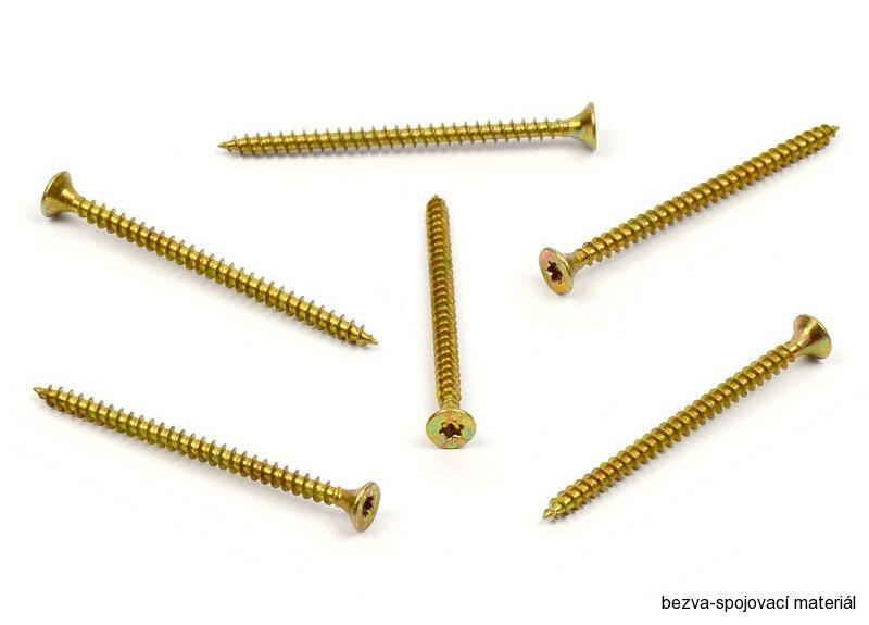 Univerzální vrut do dřeva 6x80 TORX zinek žlutý