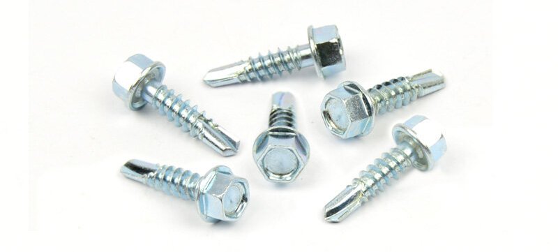 Samovrtný šroub do plechu 5,5x22 mm DIN 7504 K šestihranná hlava, zinek bílý