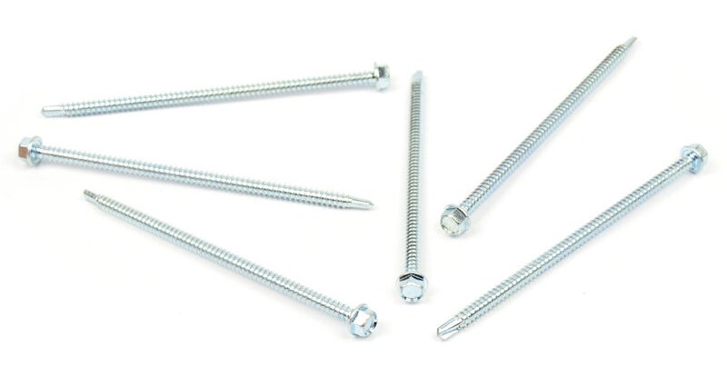Samovrtný šroub do plechu 5,5x140 mm DIN 7504 K šestihranná hlava, zinek bílý