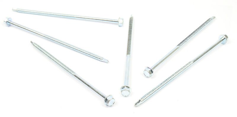 Samovrtný šroub do plechu 6,3x150 mm DIN 7504 K šestihranná hlava, zinek bílý