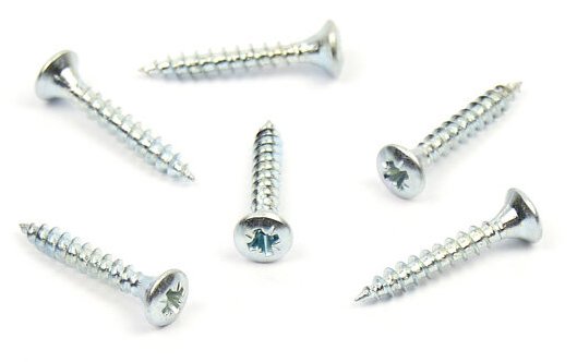 Vrut do dřeva zápustná čočková hlava 3x20 mm, zinek bílý