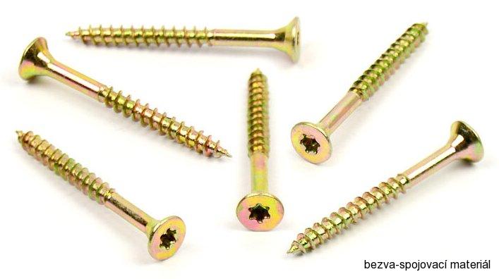 Univerzální vrut do dřeva 3x50/30 TORX zinek žlutý