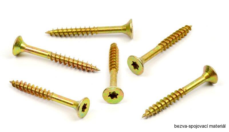 Univerzální vrut do dřeva 6x40/24 TORX zinek žlutý