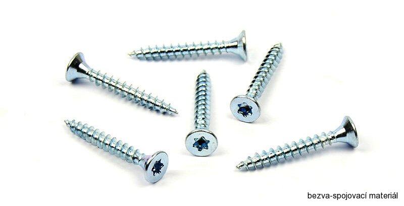 Univerzální vrut do dřeva 6x35 TORX zinek bílý