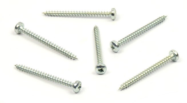 Vrut do dřeva s půlkulatou hlavou 3x30 zinek bílý křížová drážka PZ 