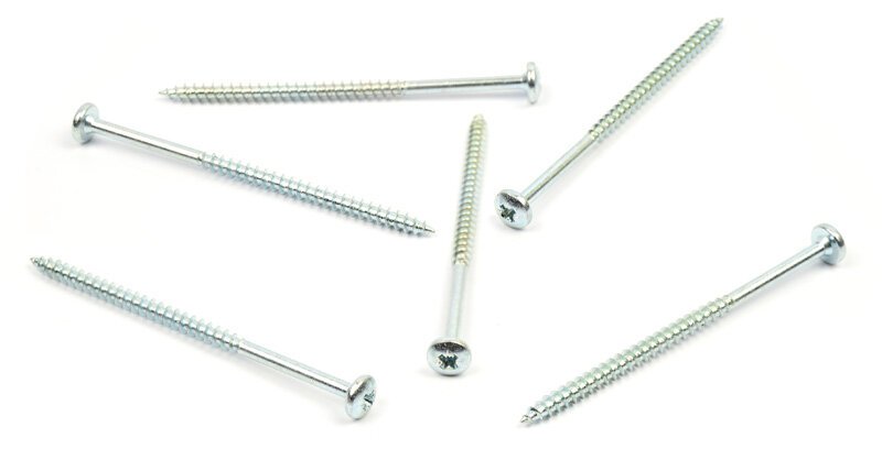 Vrut do dřeva s půlkulatou hlavou 5x90/60 zinek bílý křížová drážka PZ 