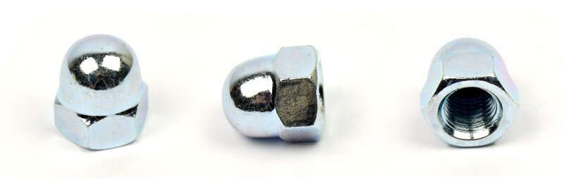 Uzavřená matice vysoká M20 zinek bílý