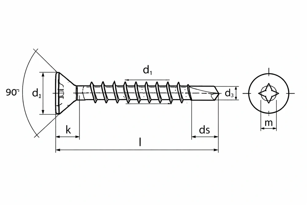 Samovrtný vrut  ZH T  6 dr.  4,0 x 60 ZZ