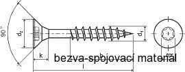 Univerzální vrut do dřeva 6x280/70 TORX zinek žlutý