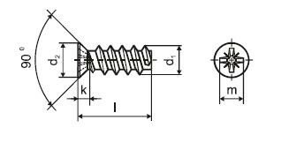 Eurovrut 7 mm - 6,3x13 mm zápustná hlava zinek bílý