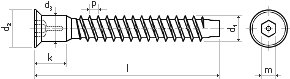 Konfirmát 3,0 mm, 6,3x60 mm, hrubý závit, zinek bílý