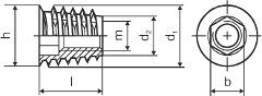 Závrtná matice s límcem M5x10 mm, typ D, zinek bílý