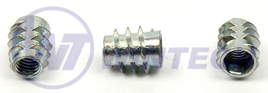 Závrtná matice bez límce M6x13 mm, typ E, zinek bílý