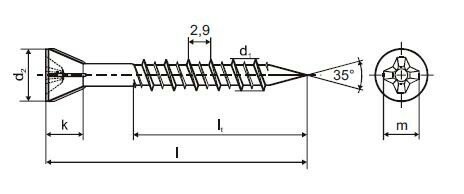 Šroub CETRIS M4,2 x 35/35 ZB