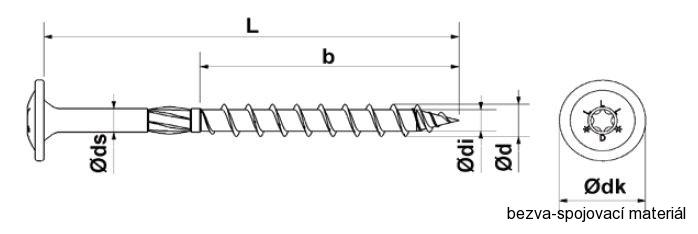 Vrut pro dřevostavbu GPR /STARDRIVE/ 8x340/100 mm, talířová hlava, zinek žlutý